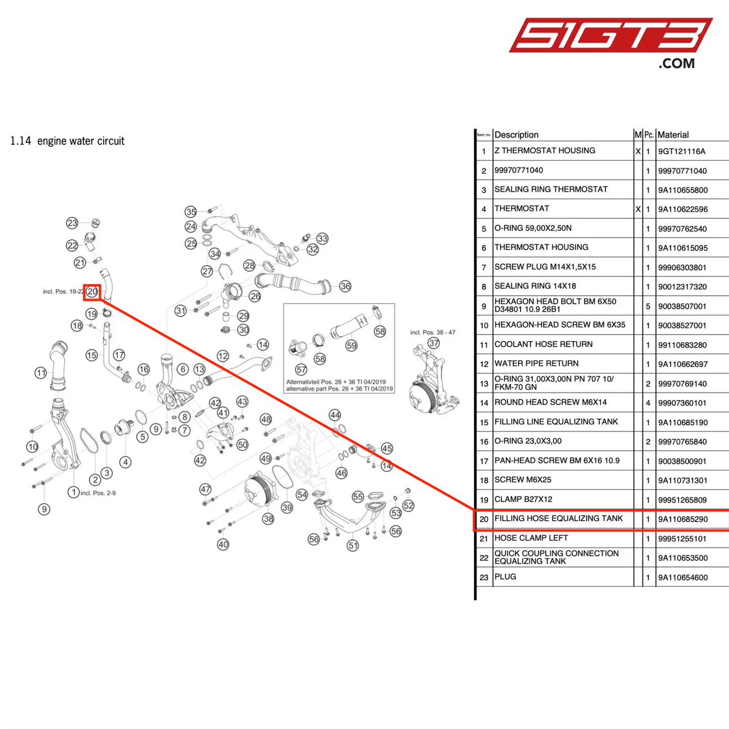 FILLING HOSE EQUALIZING TANK - 9A110685290 [PORSCHE 991.2 GT3 Cup]