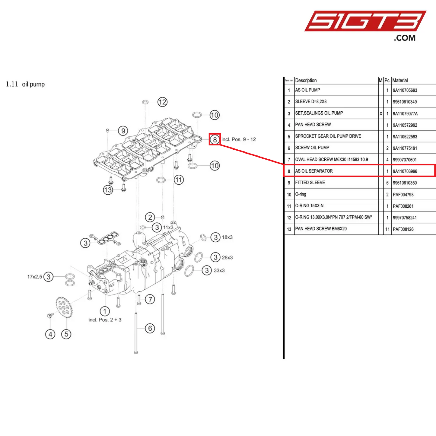 AS OIL SEPARATOR - 9A110703996 [PORSCHE 991.1 GT3 Cup (2017)]