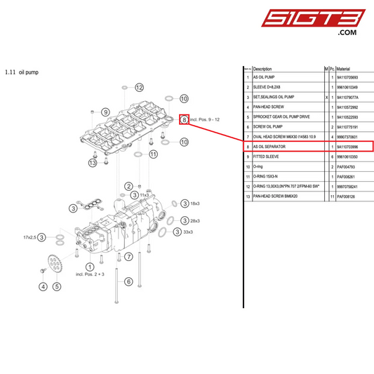 AS OIL SEPARATOR - 9A110703996 [PORSCHE 991.1 GT3 Cup (2017)]