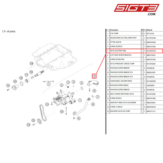 AS OIL SUCTION TUBE - 9A110707510 [PORSCHE 718 Cayman GT4 Clubsport]