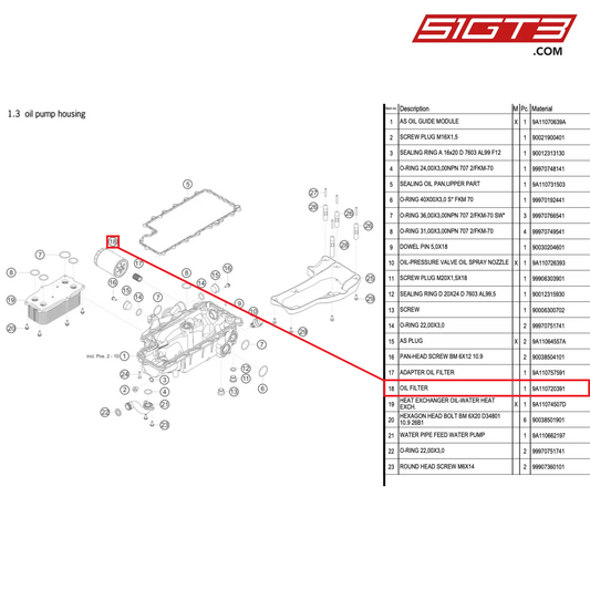 OIL FILTER - 9A110720391 [PORSCHE 911 GT3 R Type 991 (GEN 2)]