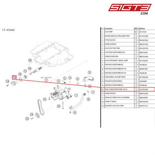 SEAL FLANGE SWITCHING VALVE - 9A110733001 [PORSCHE 718 Cayman GT4 Clubsport]