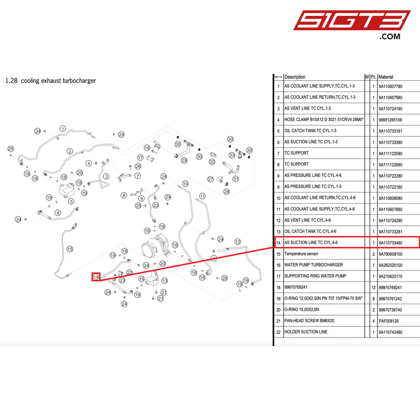 AS SUCTION LINE TC CYL.4-6 - 9A110733480 [PORSCHE 911 GT2 RS Clubsport]