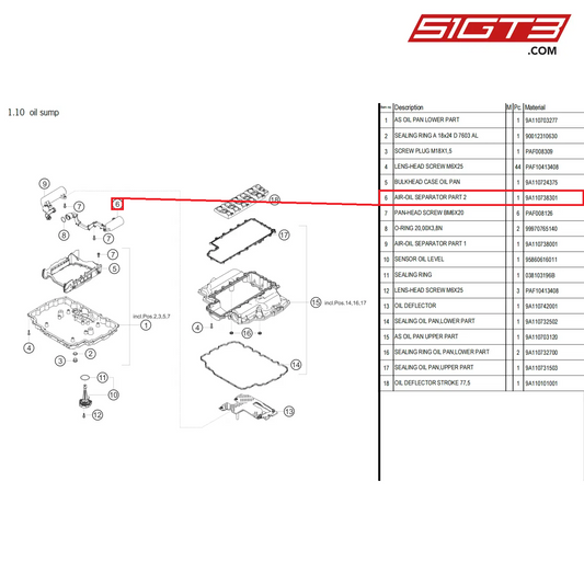 AIR-OIL SEPARATOR PART 2 - 9A110738301 [PORSCHE 718 Cayman GT4 Clubsport]