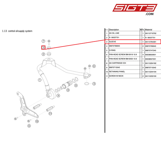 SLEEVE - 9A110764391 [PORSCHE 911 GT3 Cup Type 991 (GEN 2)]