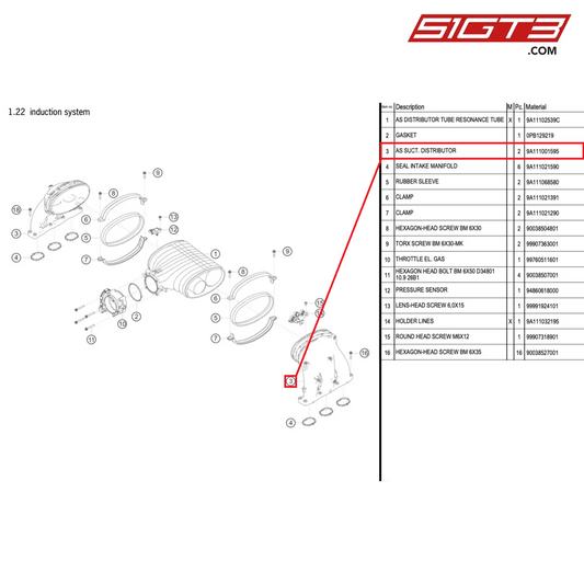 AS SUCT. DISTRIBUTOR - 9A111001595 [PORSCHE 991.1 GT3 Cup (2017)]