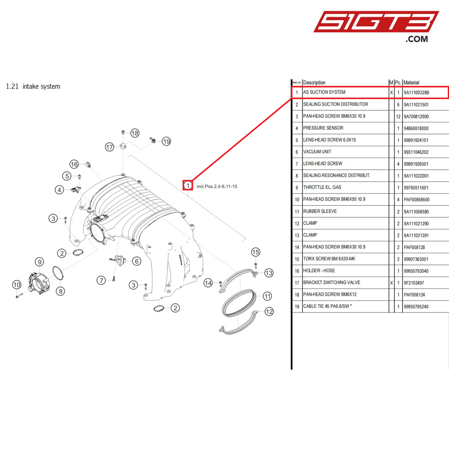 AS SUCTION SYSTEM - 9A11100328B [PORSCHE 718 Cayman GT4 Clubsport]