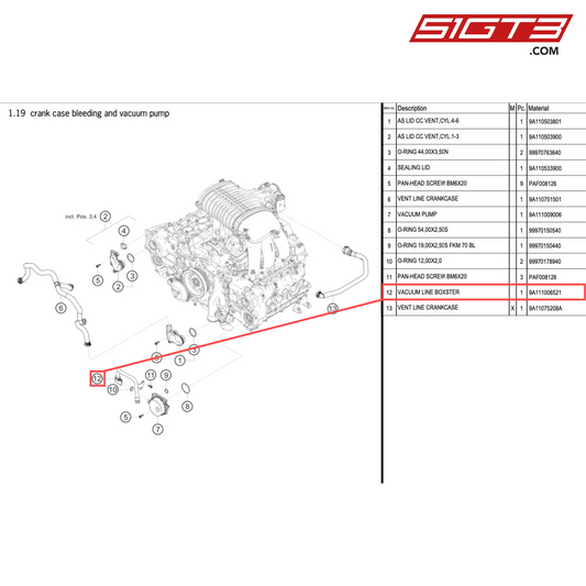 VACUUM LINE BOXSTER - 9A111006521 [PORSCHE 718 Cayman GT4 Clubsport]