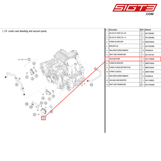 VACUUM PUMP - 9A111009006 [PORSCHE 718 Cayman GT4 Clubsport]