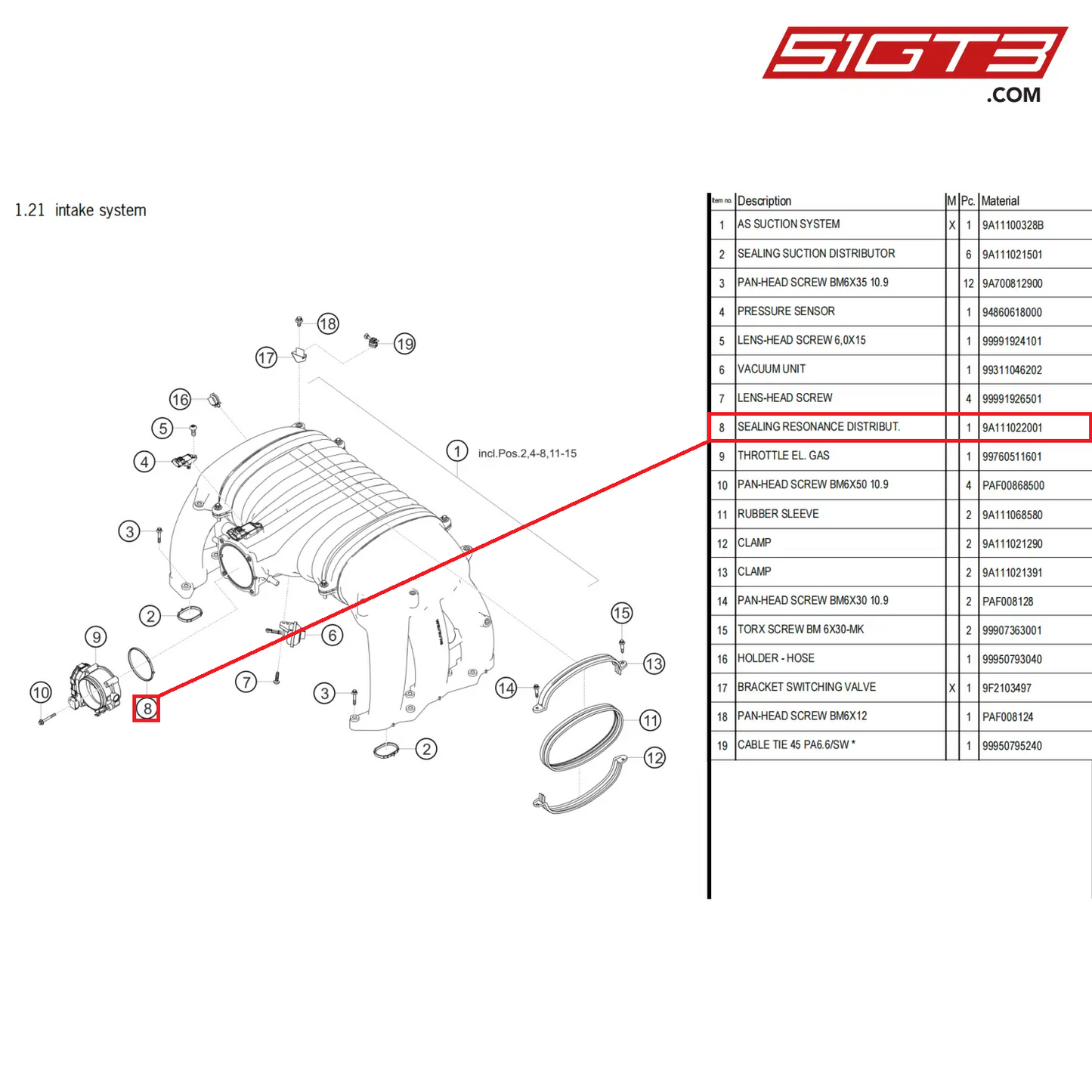 SEALING RESONANCE DISTRIBUT. - 9A111022001 [PORSCHE 718 Cayman GT4 Clubsport]