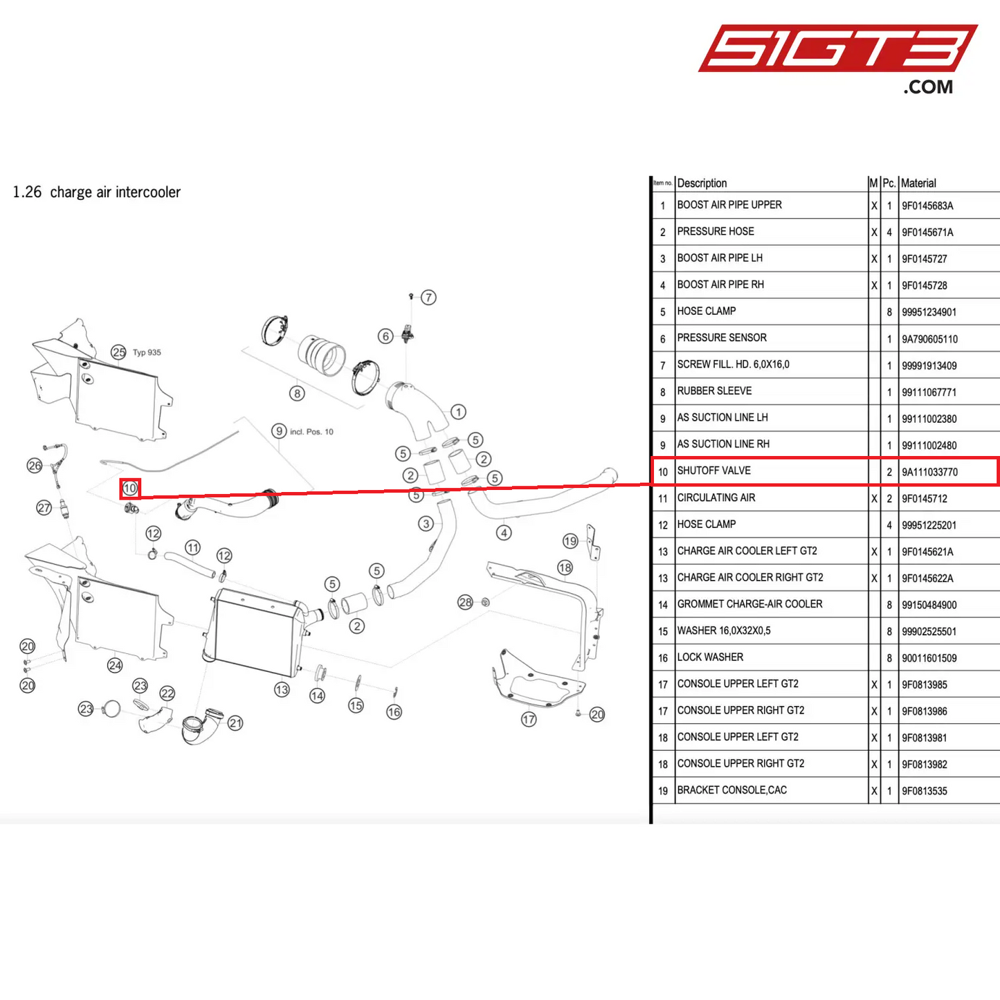 SHUTOFF VALVE - 9A111033770 [PORSCHE 911 GT2 RS Clubsport]