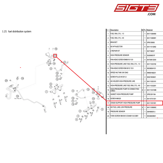 CRASH SUPPORT HIGH-PRESSURE PUMP - 9A111051591 [PORSCHE 991.1 GT3 Cup (2017)]