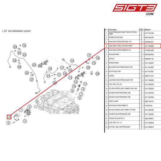 SHIELDING TRIPLE PISTON-PUMP - 9A111088000 [PORSCHE 718 Cayman GT4 Clubsport]