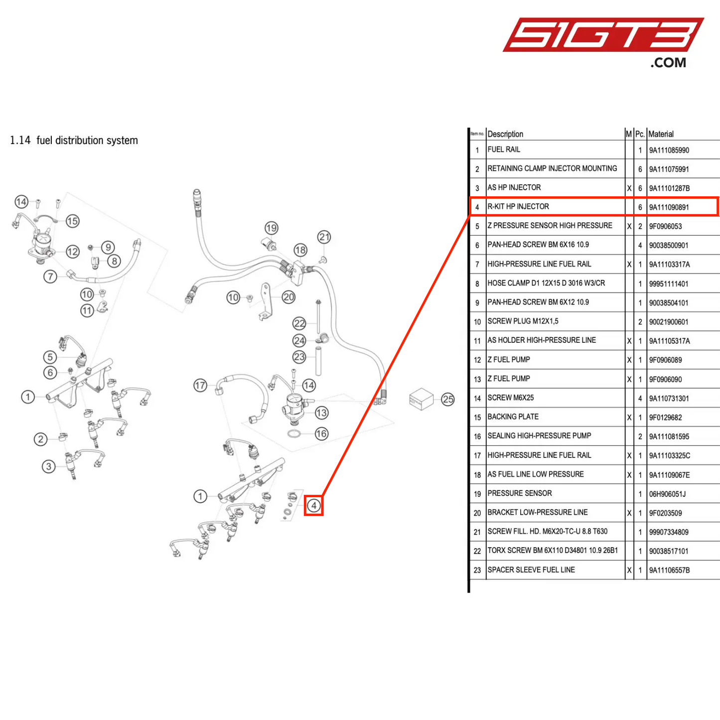 R-KIT HP INJECTOR - 9A111090891 [PORSCHE 911 GT3 R Type 991 (GEN 2)]