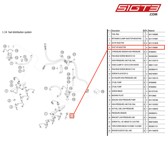 R-KIT HP INJECTOR - 9A111090891 [PORSCHE 911 GT3 R Type 991 (GEN 2)]