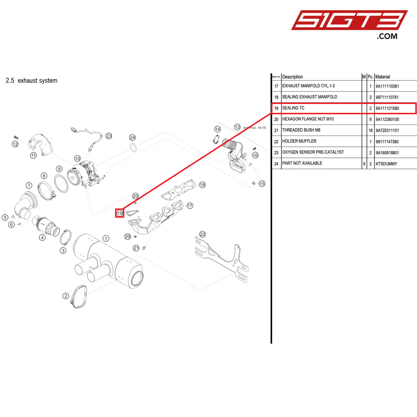 SEALING TC - 9A111121580 [PORSCHE 911 GT2 RS Clubsport]