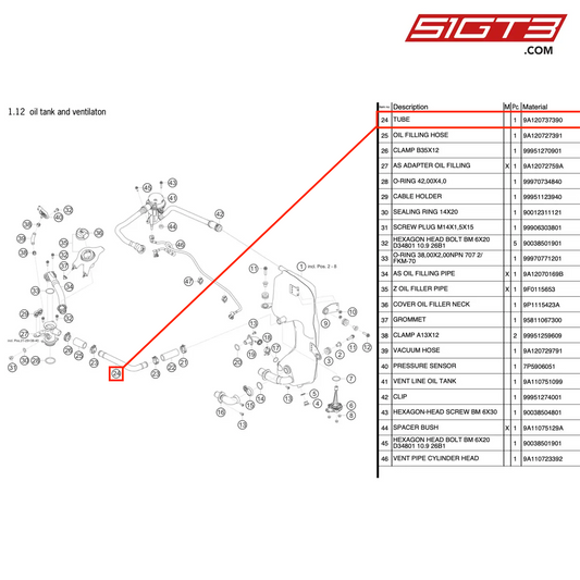 TUBE - 9A120737390 [PORSCHE 911 GT3 Cup Type 991 (GEN 2)]