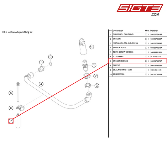 SPACER SLEEVE - 9A12075079A [PORSCHE 991.2 GT3 Cup]