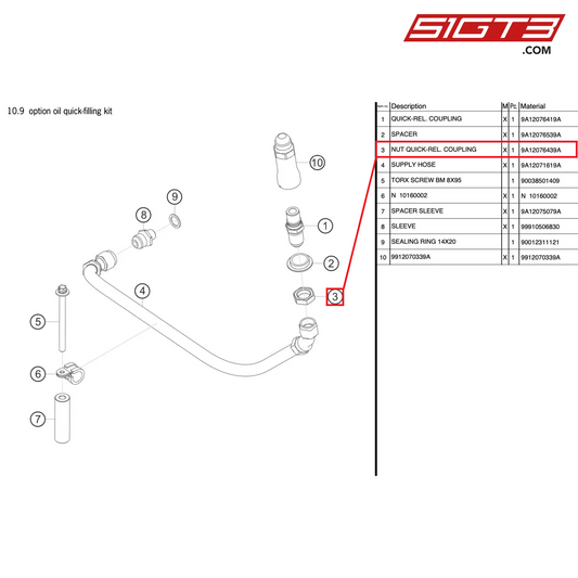 NUT QUICK-REL. COUPLING - 9A12076439A [PORSCHE 991.2 GT3 Cup]