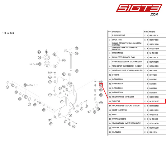 THROTTLE - 9A12077617C [PORSCHE 992.1 GT3 R]