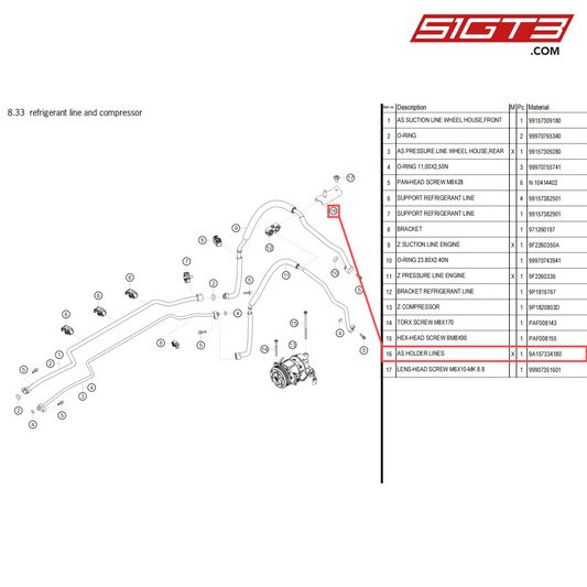 AS HOLDER LINES - 9A157334180 [PORSCHE 718 Cayman GT4 Clubsport]