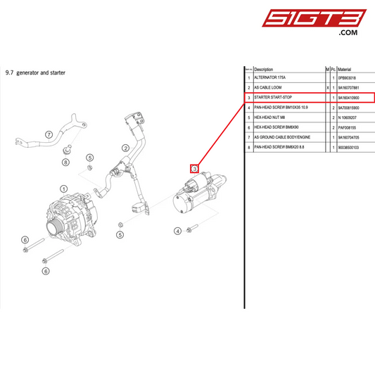 STARTER START-STOP - 9A160410900 [PORSCHE 718 Cayman GT4 Clubsport]