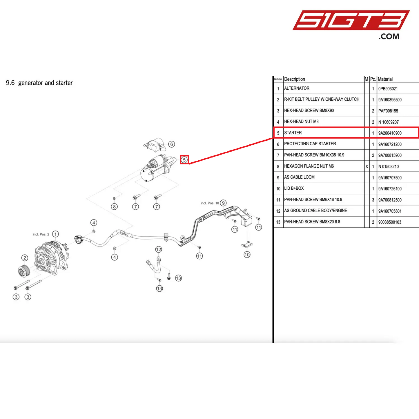 STARTER - 9A260410900 [PORSCHE 911 GT2 RS Clubsport]