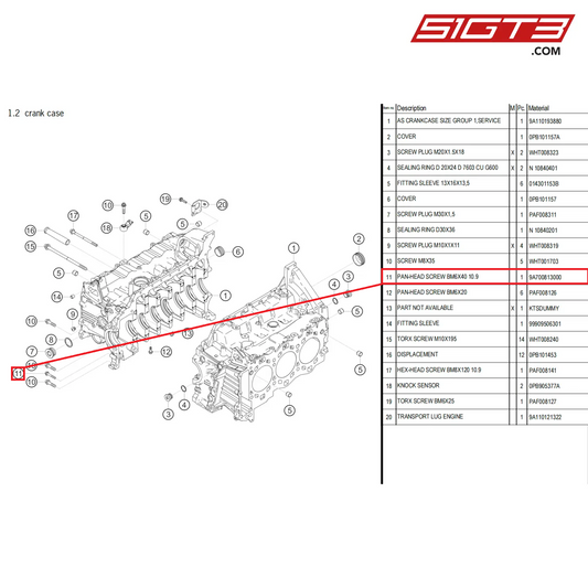 PAN-HEAD SCREW BM6X40 10.9 - 9A700813000 [PORSCHE 718 Cayman GT4 Clubsport]