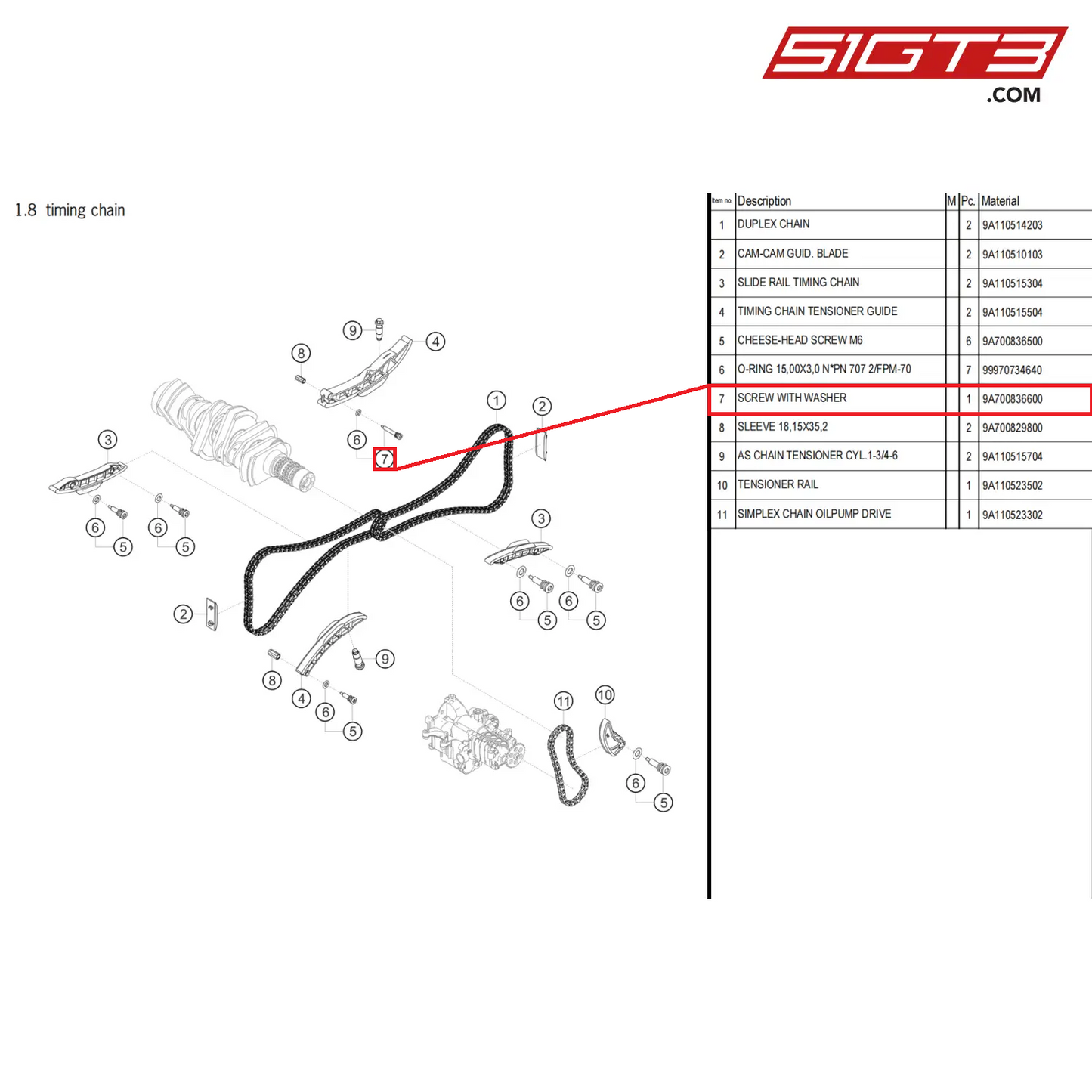 SCREW WITH WASHER - 9A700836600 [PORSCHE 718 Cayman GT4 Clubsport]