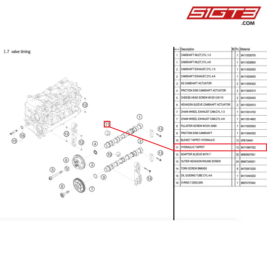 HYDRAULIC TAPPET - 9A710967302 [PORSCHE 911 GT2 RS Clubsport]