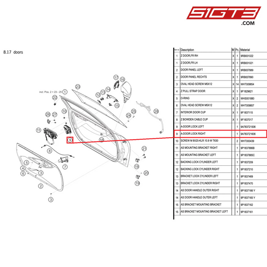 A-DOOR LOCK RIGHT - 9A783721606 [PORSCHE 992.1 GT3 R]