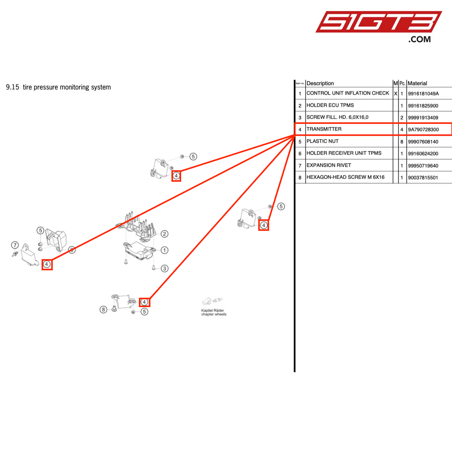 TRANSMITTER - 9A790728300 [PORSCHE 911 GT3 Cup Type 991 (GEN 2)]