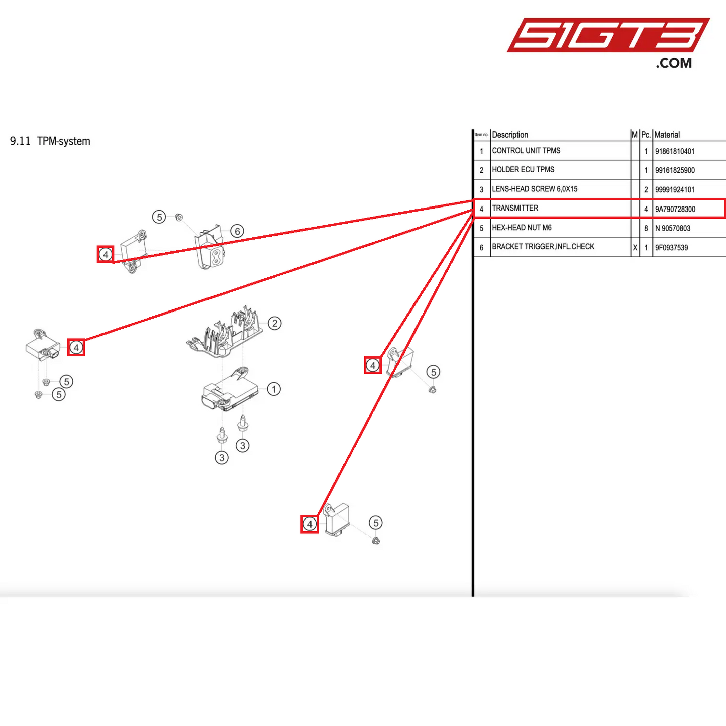 TRANSMITTER - 9A790728300 [PORSCHE 911 GT2 RS Clubsport]