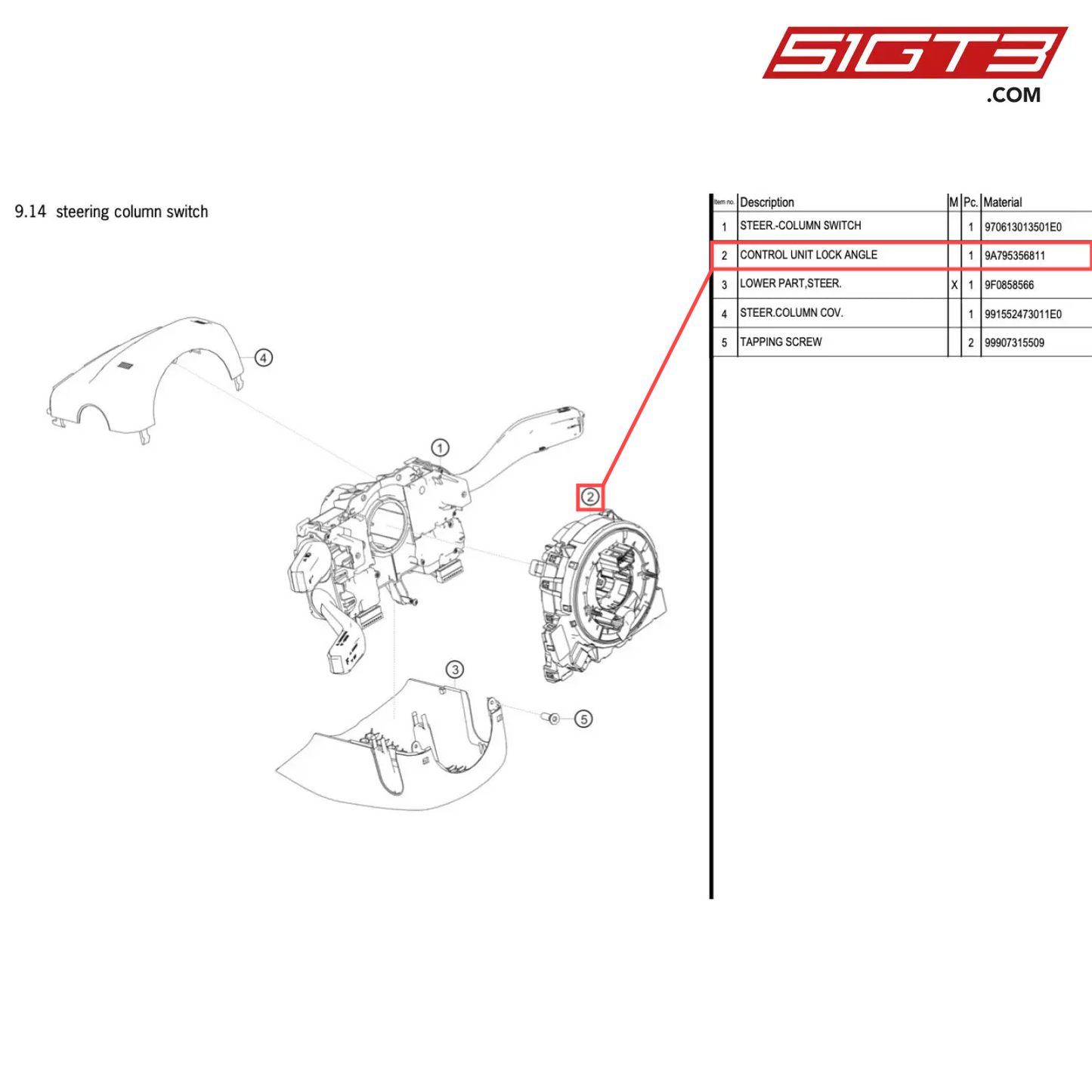 CONTROL UNIT LOCK ANGLE - 9A795356811 [PORSCHE 718 Cayman GT4 Clubsport]