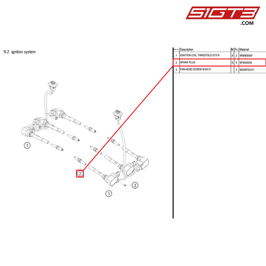 SPARK PLUG - 9F0000033 [PORSCHE 992.1 GT3 R]