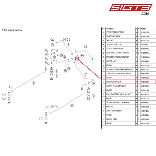 CROSSPIECE,VACUUM - 9F0011057A [PORSCHE 991.2 GT3 R]