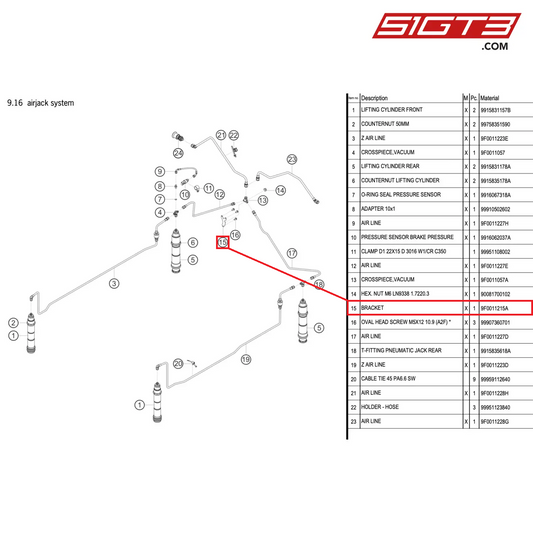 BRACKET - 9F0011215A [PORSCHE 991.2 GT3 R]