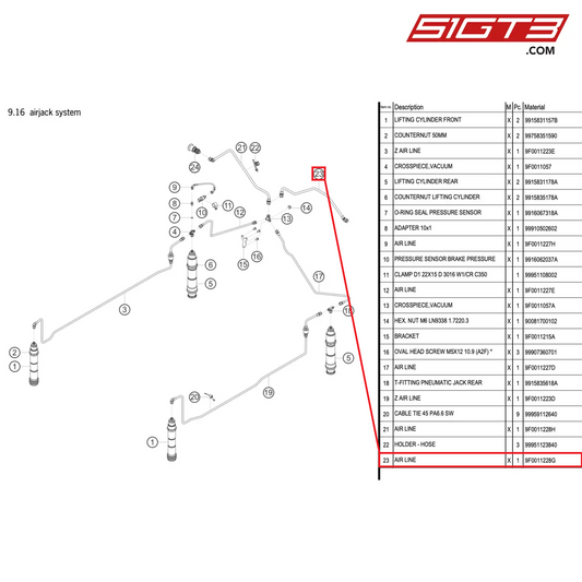 AIR LINE - 9F0011228G [PORSCHE 991.2 GT3 R]