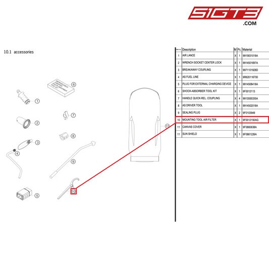 MOUNTING TOOL AIR FILTER - 9F0012150AG [PORSCHE 991.2 GT3 R]