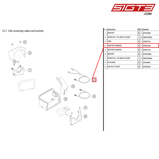 ADAPTER HARNESS - 9F0051446 [PORSCHE 991.2 GT3 R]