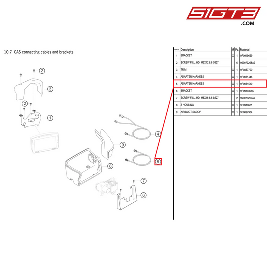 ADAPTER HARNESS - 9F0051510 [PORSCHE 991.2 GT3 R]