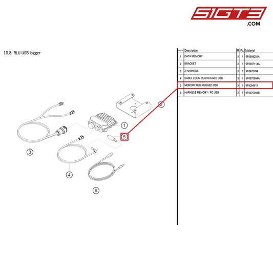 MEMORY RLU RUGGED USB - 9F0054911 [PORSCHE 991.2 GT3 R]