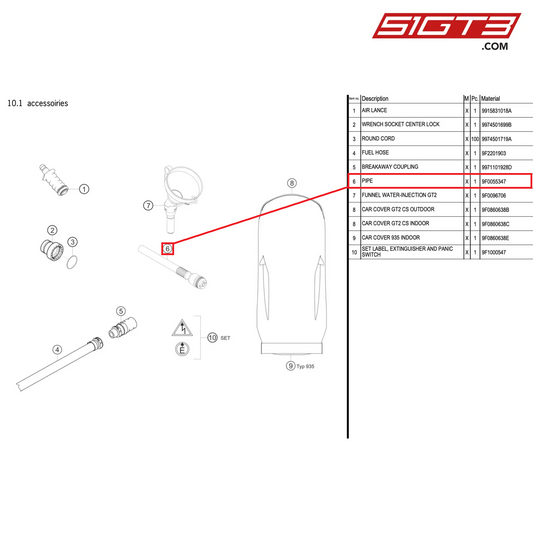 PIPE - 9F0055347 [PORSCHE 911 GT2 RS Clubsport]