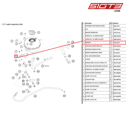 BRACKET - 9F0121079 [PORSCHE 911 GT3 R Type 991 (GEN 2)]