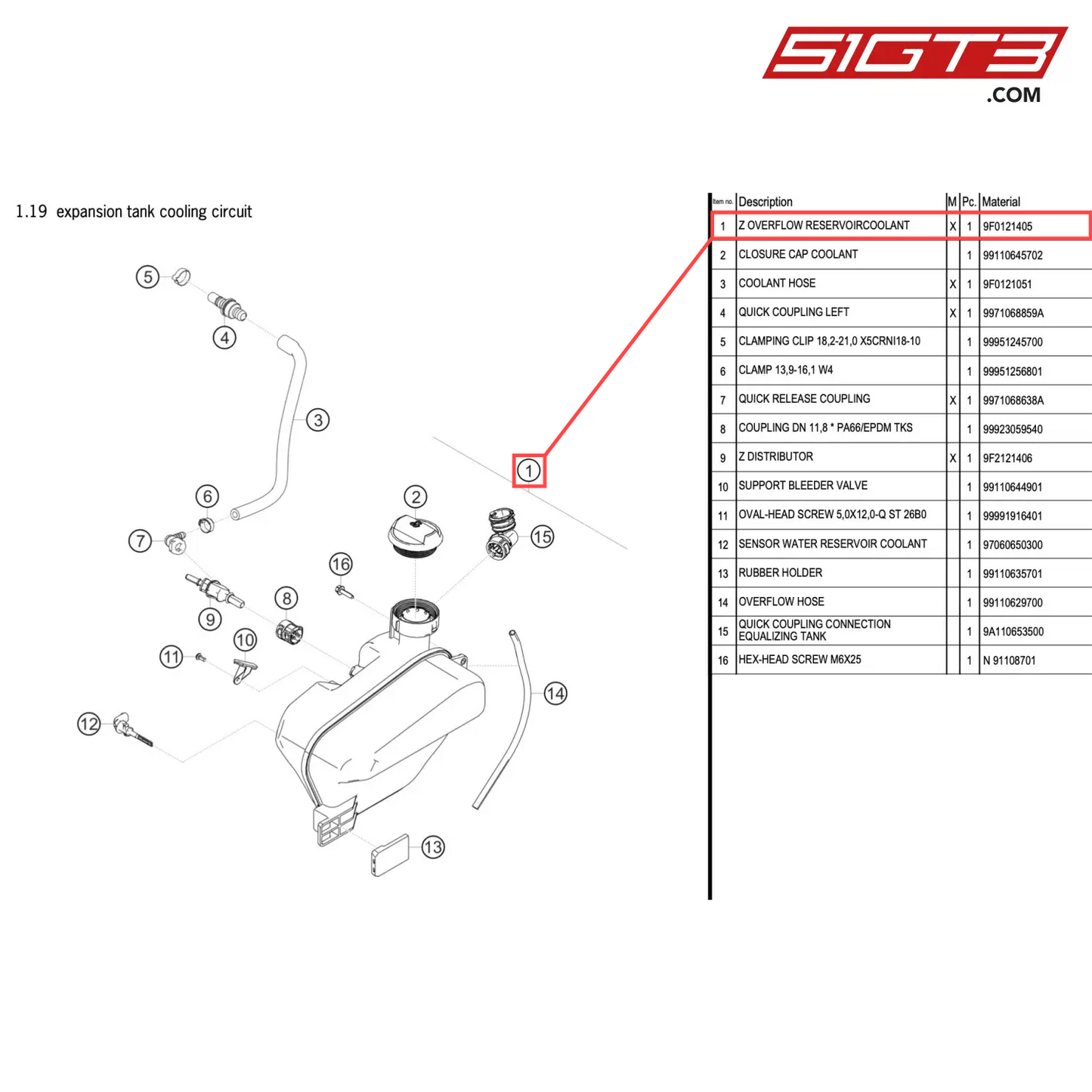 Z OVERFLOW RESERVOIRCOOLANT - 9F0121405 [PORSCHE 911 GT2 RS Clubsport]