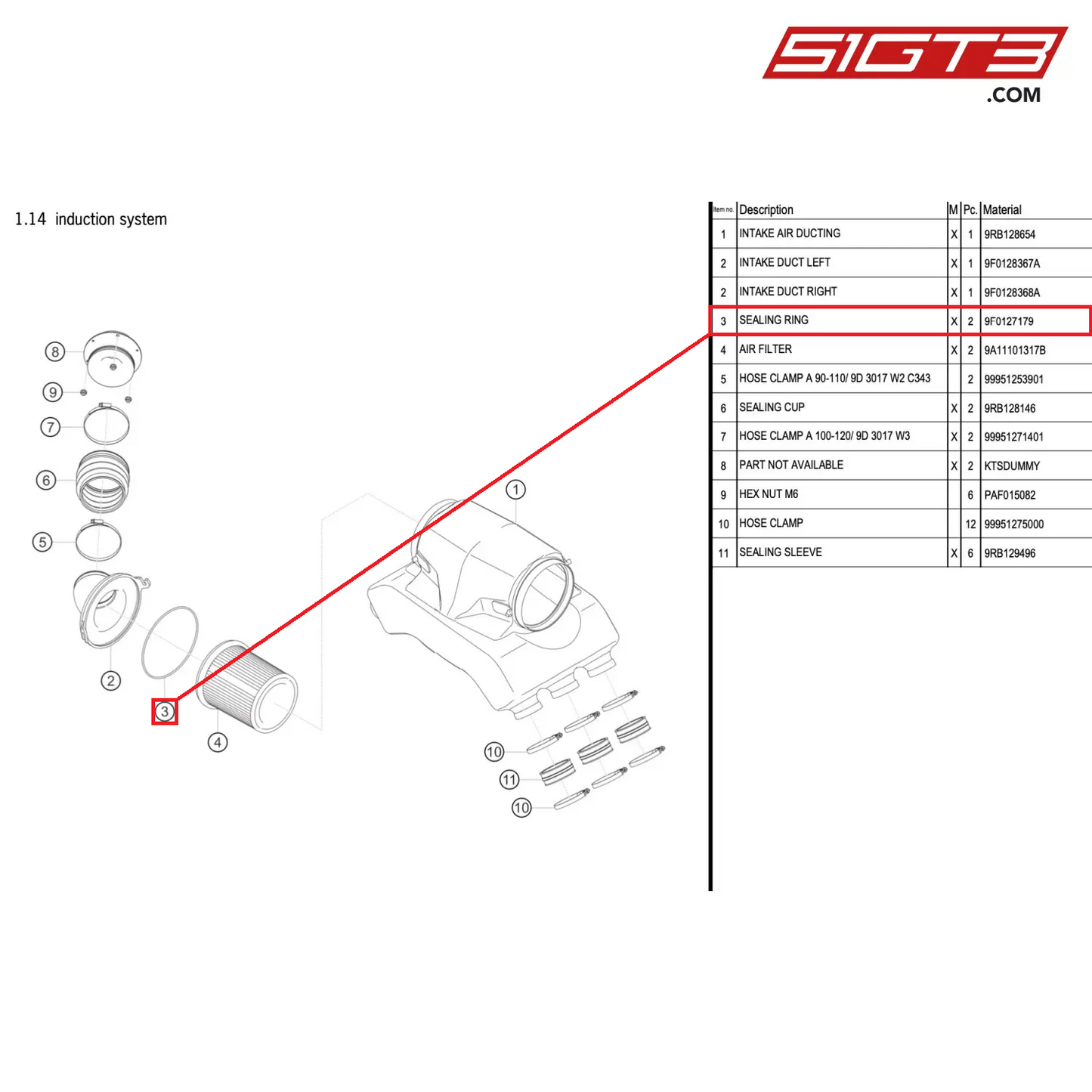 SEALING RING - 9F0127179 [PORSCHE 992.1 GT3 R]