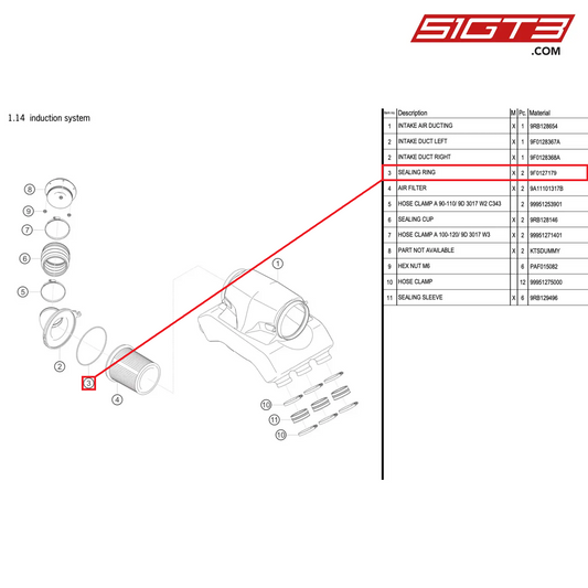 SEALING RING - 9F0127179 [PORSCHE 992.1 GT3 R]