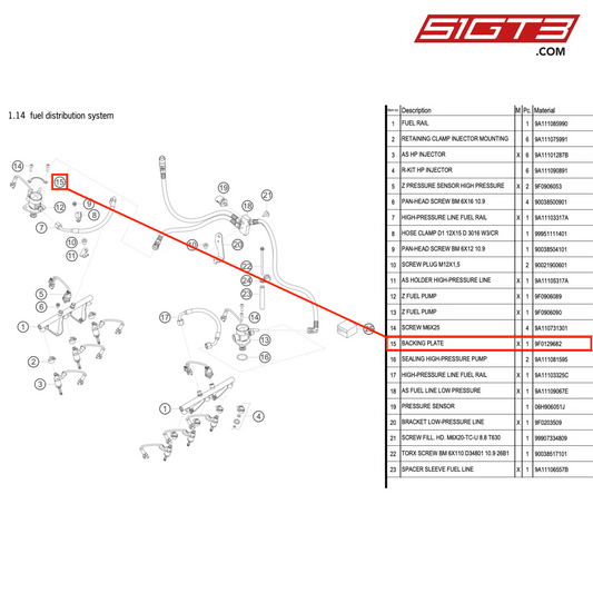 BACKING PLATE - 9F0129682 [PORSCHE 911 GT3 R Type 991 (GEN 2)]