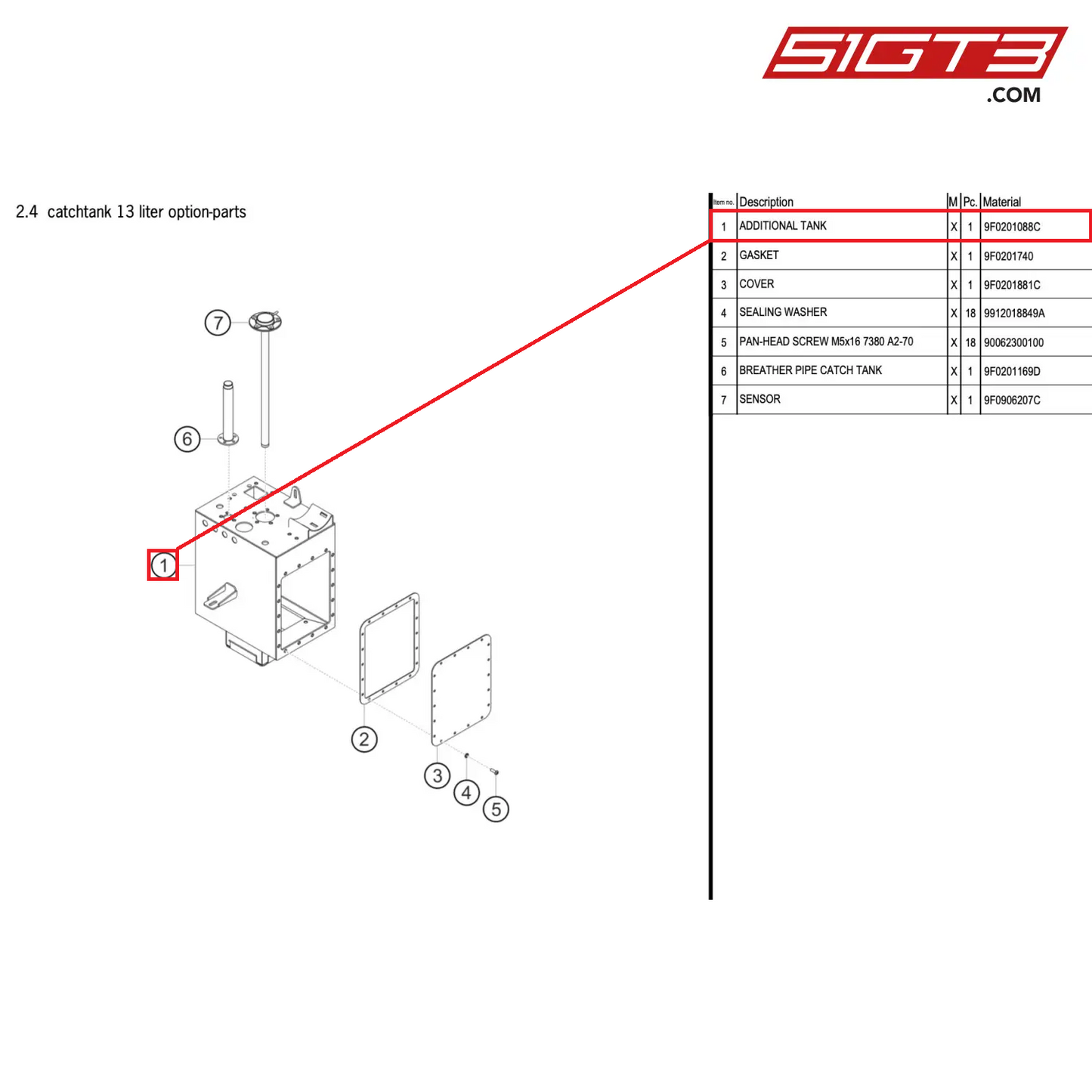 ADDITIONAL TANK - 9F0201088C [PORSCHE 911 GT3 R Type 991 (GEN 2)]