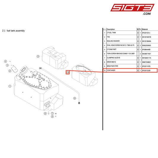 CONTAINER - 9F0201232B [PORSCHE 911 GT3 R Type 991 (GEN 2)]